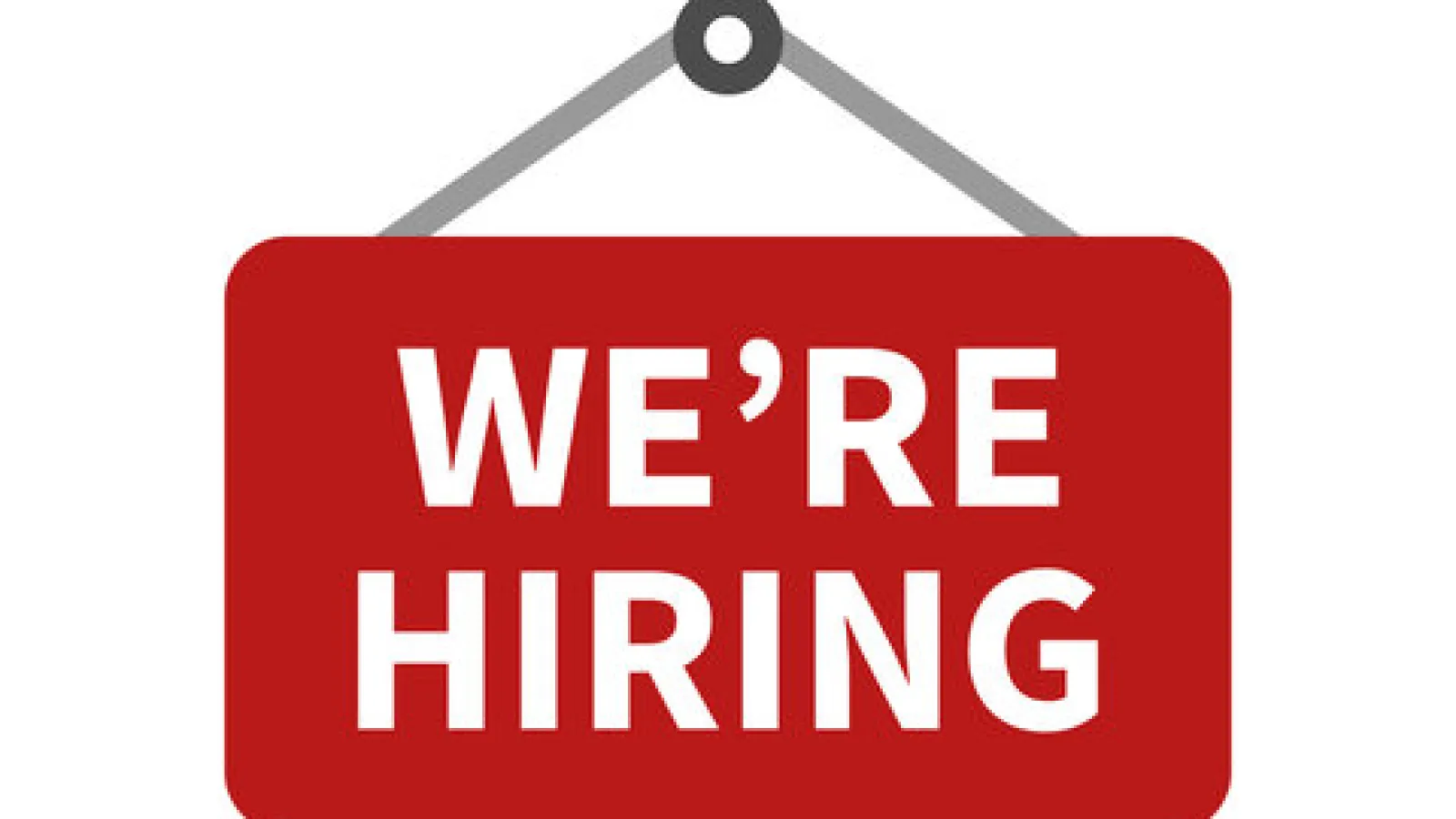 sign that says hiring
